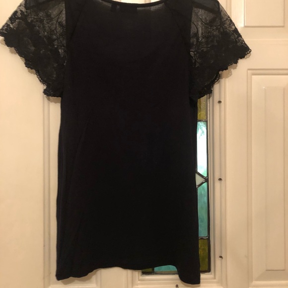 Scoop-Neck, Lace-Sleeve Top - Picture 2 of 7